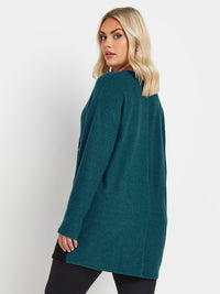 YoCOLOURBLOCK JUMPER TEAL ANIMAL