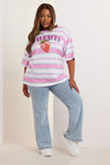 YoContrast - Stripet T-skjorte med Print