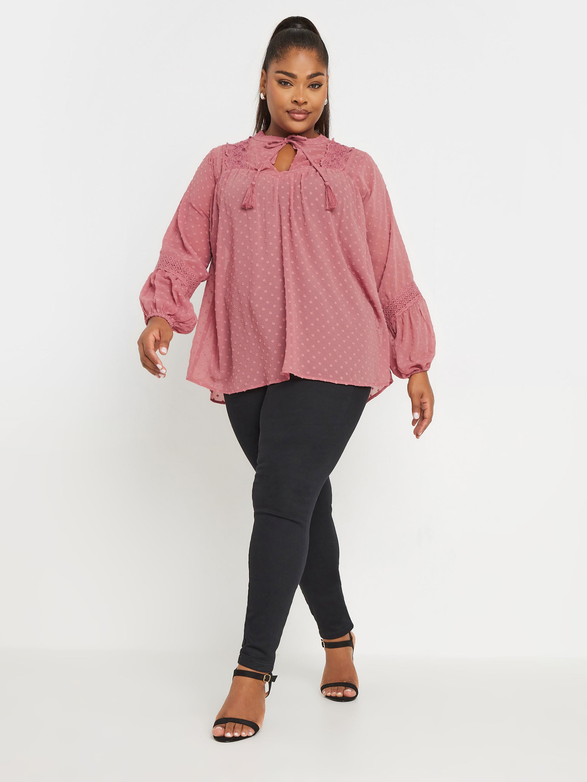 YoDOBBY SLUB LACE BLOUSE