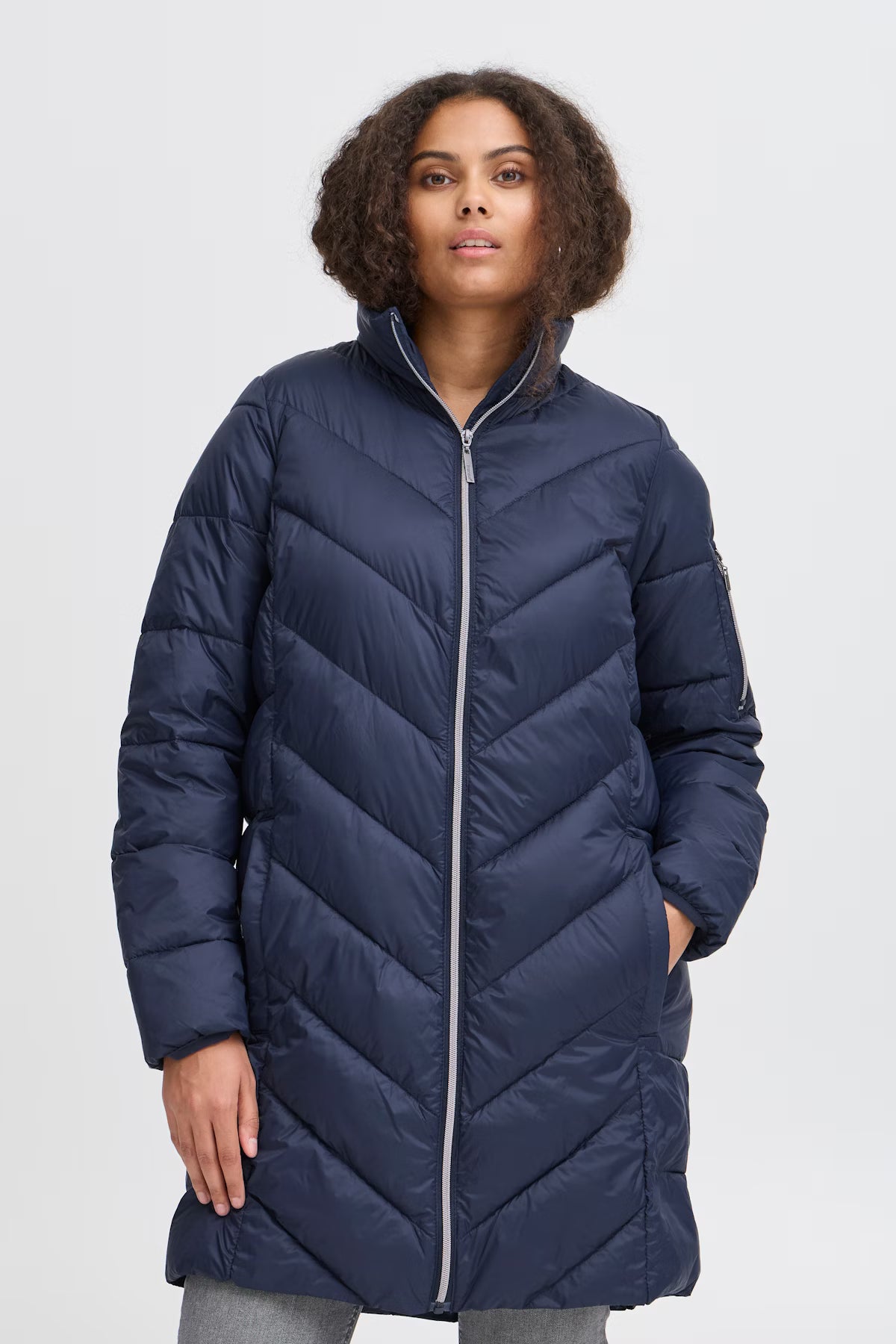 Blå plus size jakke