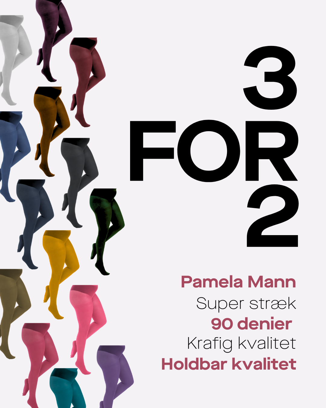 PMSuper-stretch - Kraftig Curvy 90 Denier Strømpebuks