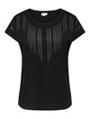 CARLULA S/S O-NECK RHINESTONE TOP - 112