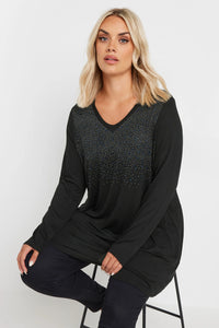 YoStud Embellished Long Sleeve Top