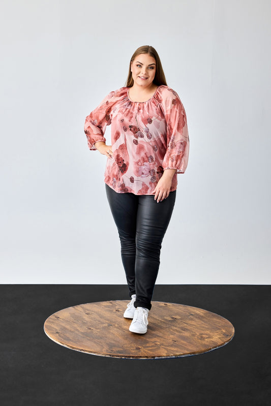 OxRaglan - Rundhalset Bluse