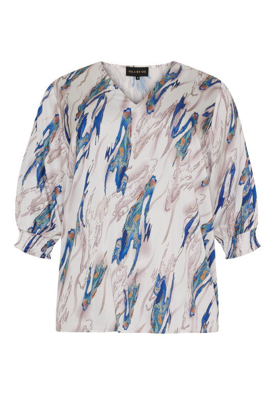 OxBlouse - Bluse med 3/4 ærmer