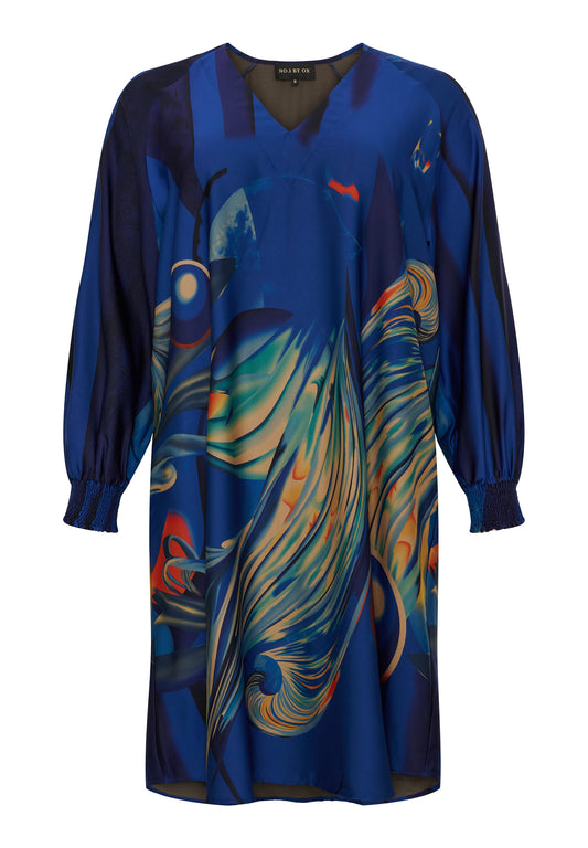 OxGraphic Print - Løs V-hals Kjole