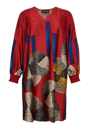 OX63147 - Kjole med V-hals