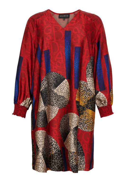 OX63147 - Kjole med V-hals