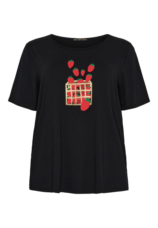 Ox63270 - Kortærmet T-shirt  ( strawberries)