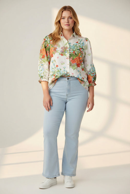 Ox63288 - Skjorte 3/4 Ærmer FJ