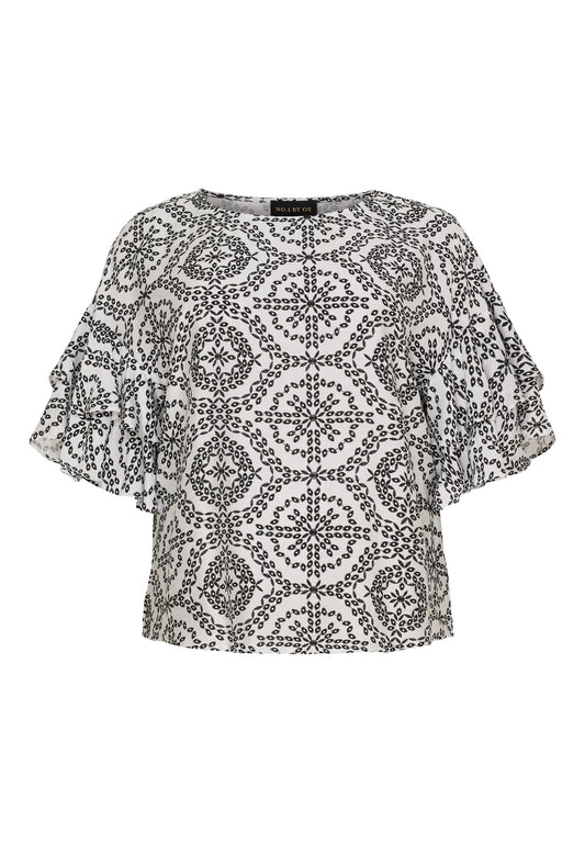 Ox63292 -  Bluse med Flæseærmer