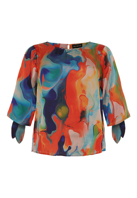 Ox63304 - Mønstret Bluse FJ