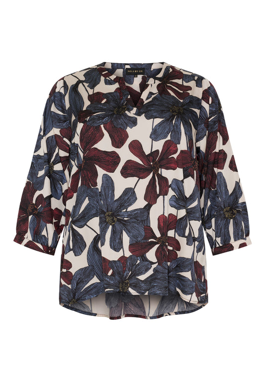 OXLoose Blouse V neck and 3/4 sleeves FJ