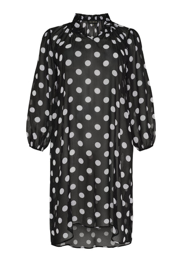 OX Long Dress LS w Flair Neckline