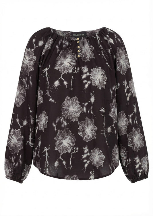 OxBlomstret Bluse
