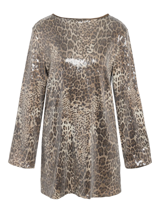 NmcJessy - Leopard Paillet Kjole