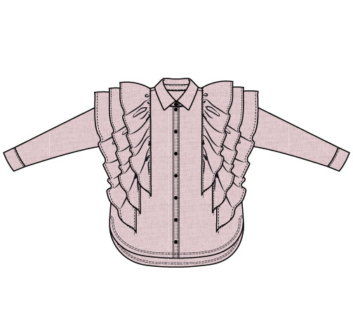 AnElsa 386 - Bluse med Flæser