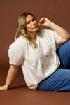 AnHarper 435 - T-shirt med Blomsterapplikation