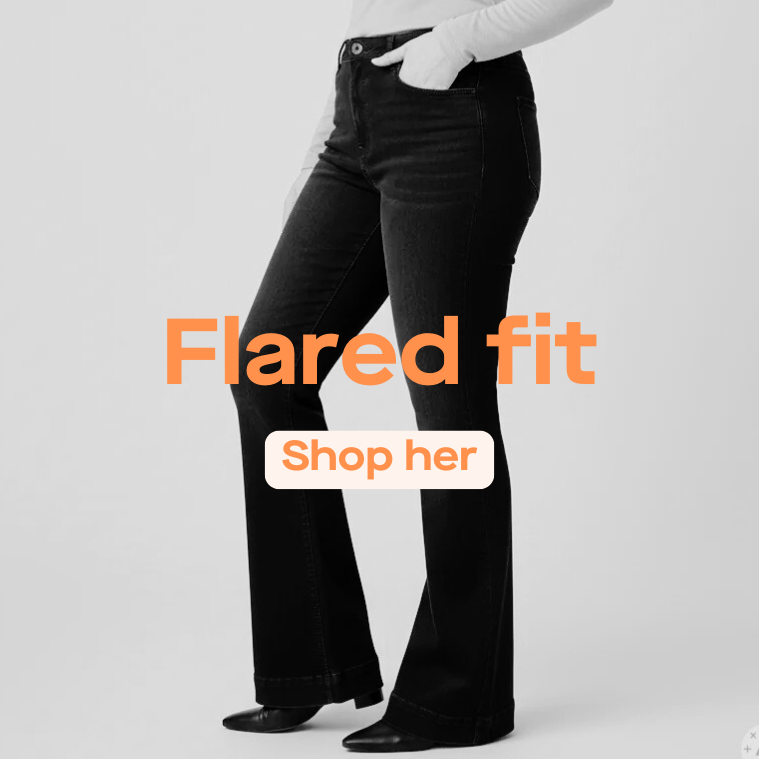 Flared jeans er bukser, der er smalle foroven og får en tydelig vidde fra knæet og ned.