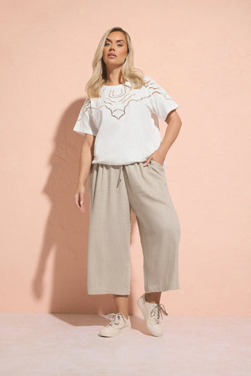 YoLinen Crop - Bukser i Hør / Viskose Mix