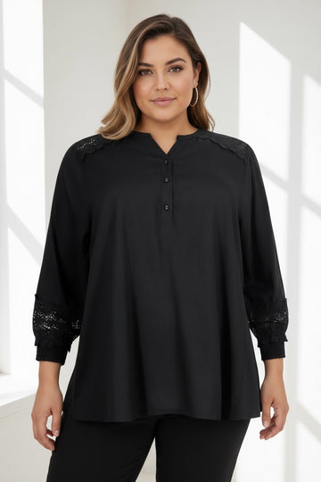 CpAGNESINE - Bluse med Blondedetaljer