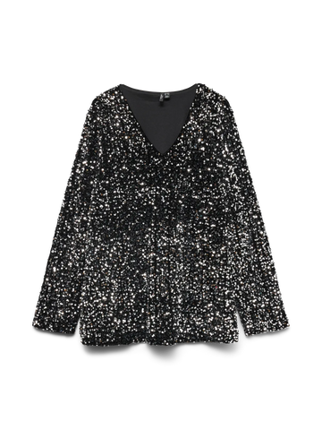 VMCBELLA - V-hals Paillet Bluse