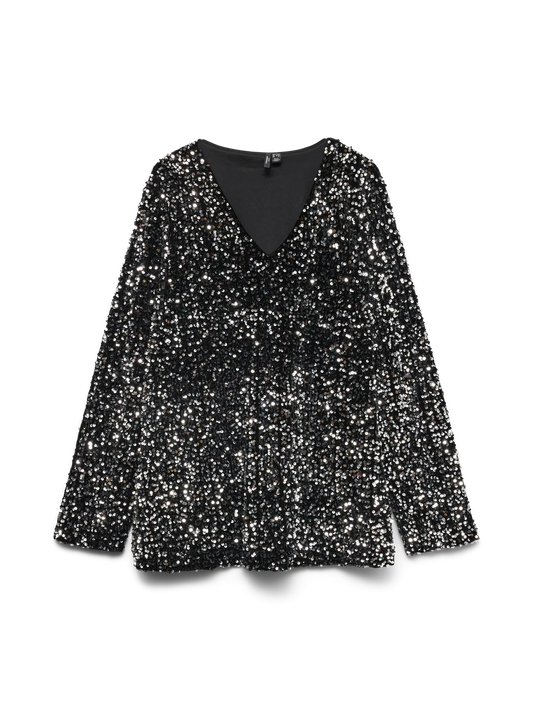 VMCBELLA - V-hals Paillet Bluse