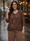 CpBEATRICE - Bluse med Bladmotiver