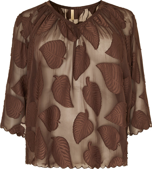 CpBEATRICE - Bluse med Bladmotiver