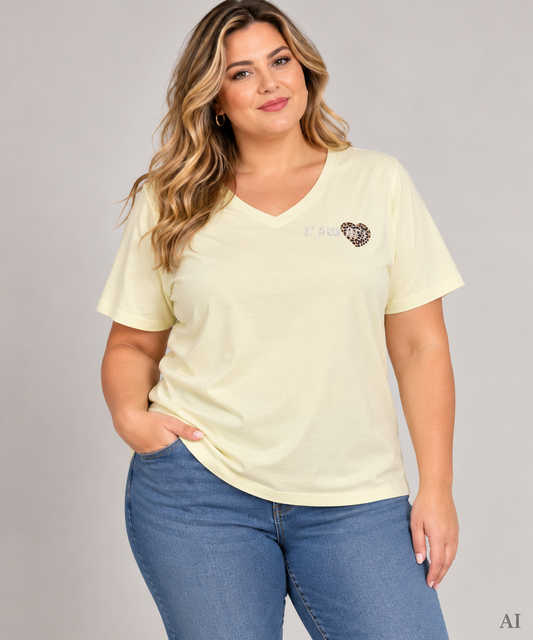 CarBea - T-shirt med V-hals - Off White