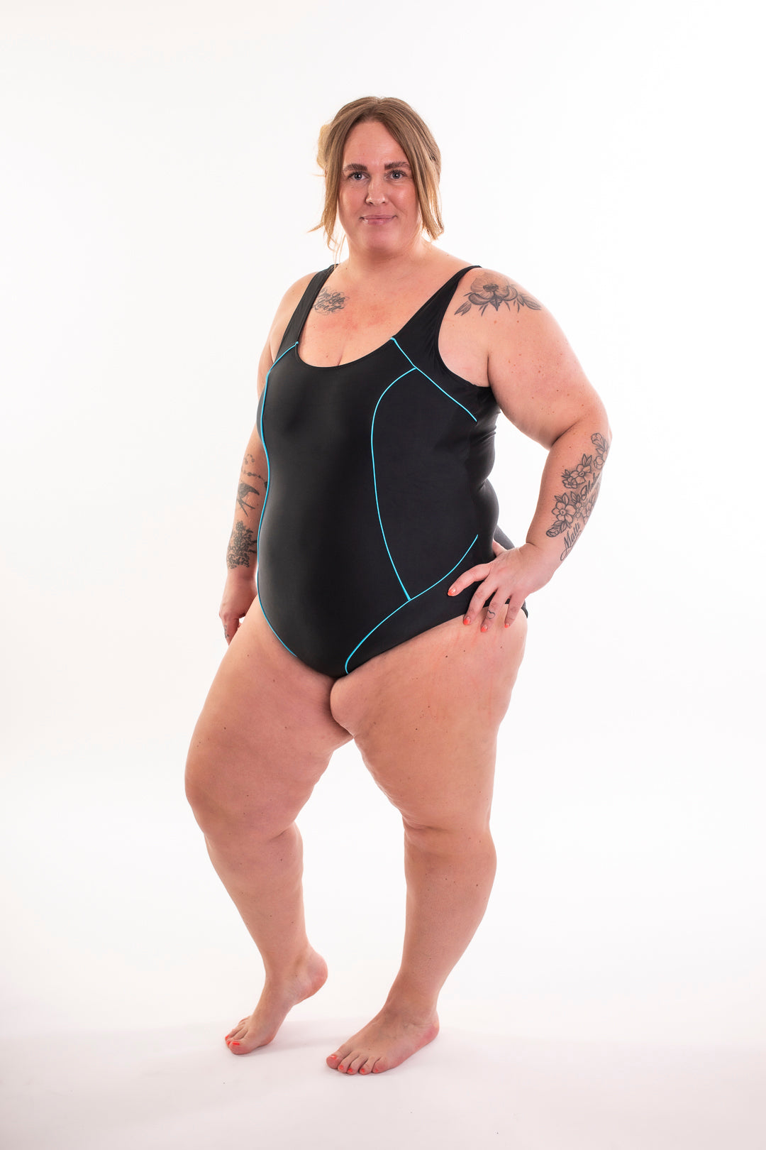 Hvid plus size Badedragt