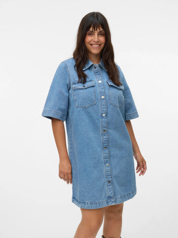 VmcFenja - 2/4 Kort Denim Kjole