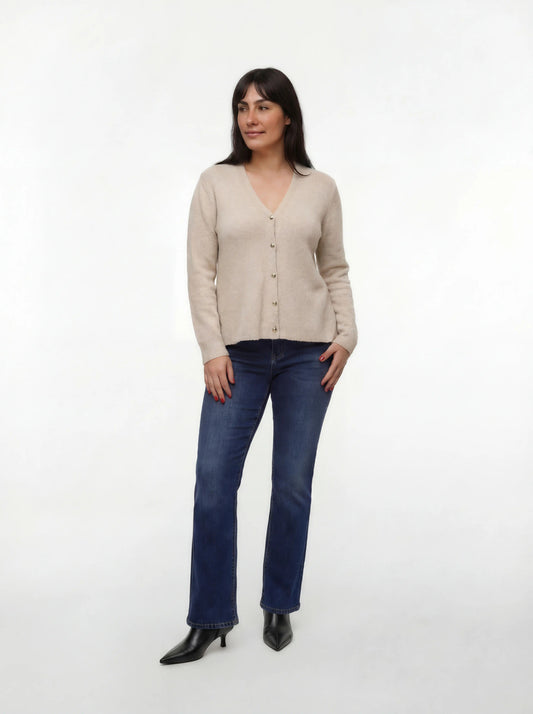 VmcGrace - Langermet tettsittende cardigan med v-hals Exc Cur