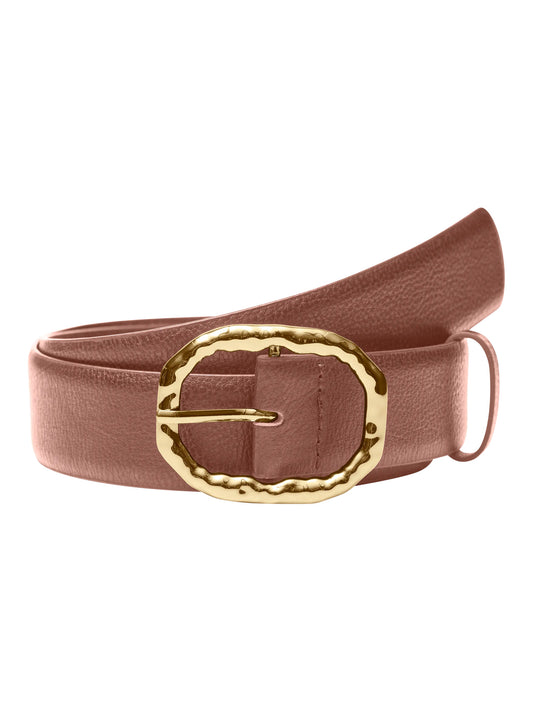 VmcKaja - Bælte Hamret Look - Cognac Guld