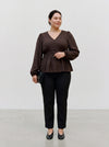 VmcMelaney - V-Hals Bluse - Brun