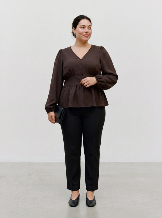 VmcMelaney - V-Hals Bluse - Brun