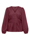 VmcMelaney - V-Hals Bluse - Rød