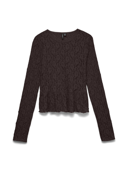 VmcFlora - Peplum Blonde Bluse - Brun