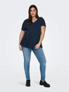 CARBONNIE -T-shirt med A-form- NOOS