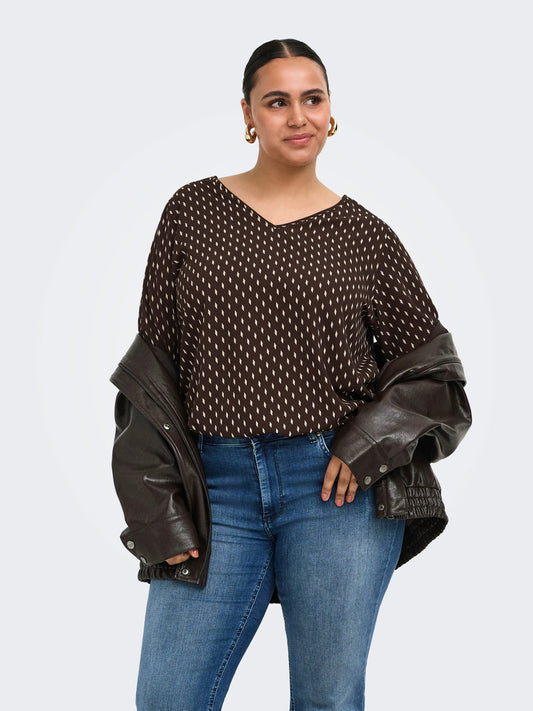 CarVica - Bluse med V-hals - NOOS