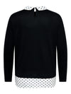CarAlba - Ls Mix Top - Black Polka Dot