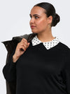 CarAlba - Ls Mix Top - Black Polka Dot
