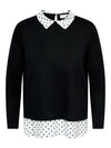 CarAlba - Ls Mix Top - Black Polka Dot