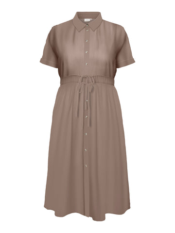 CarAris - Midi Skjortekjole - Taupe Grey