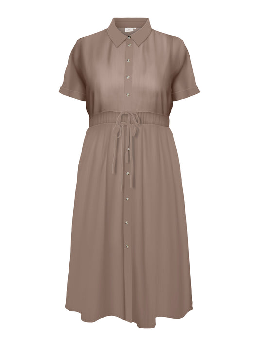 CarAris - Midi Skjortekjole - Taupe Grey
