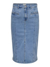 CarEnya - Midi Denim Nederdel