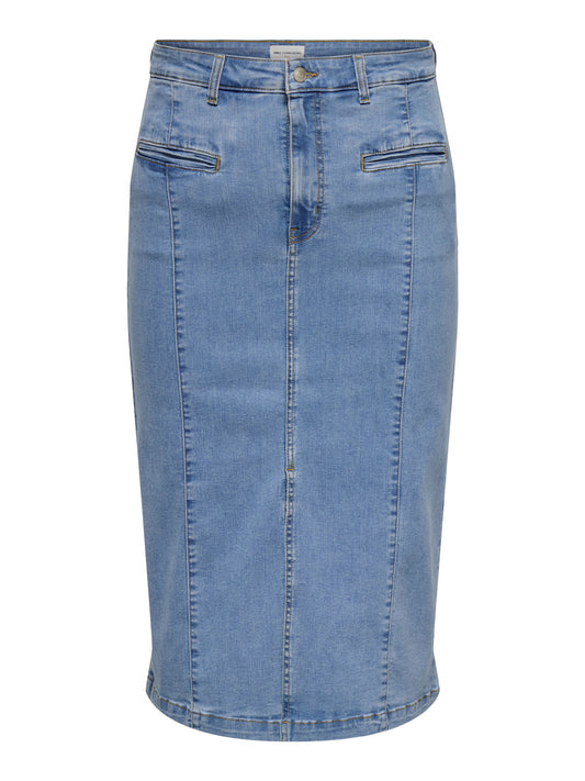 CarEnya - Midi Denim Nederdel