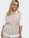 CarMia - Vest Med Bælte - Beige