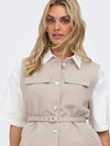 CarMia - Vest Med Bælte - Beige