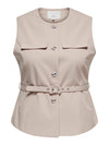 CarMia - Vest Med Bælte - Beige